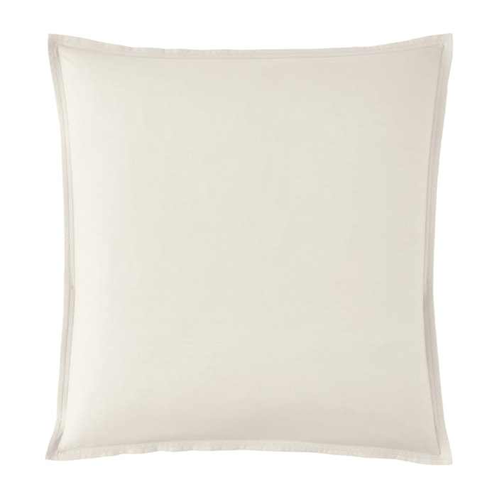 Taie d'oreiller unie en percale de coton, PREMIÈRE, Meringue