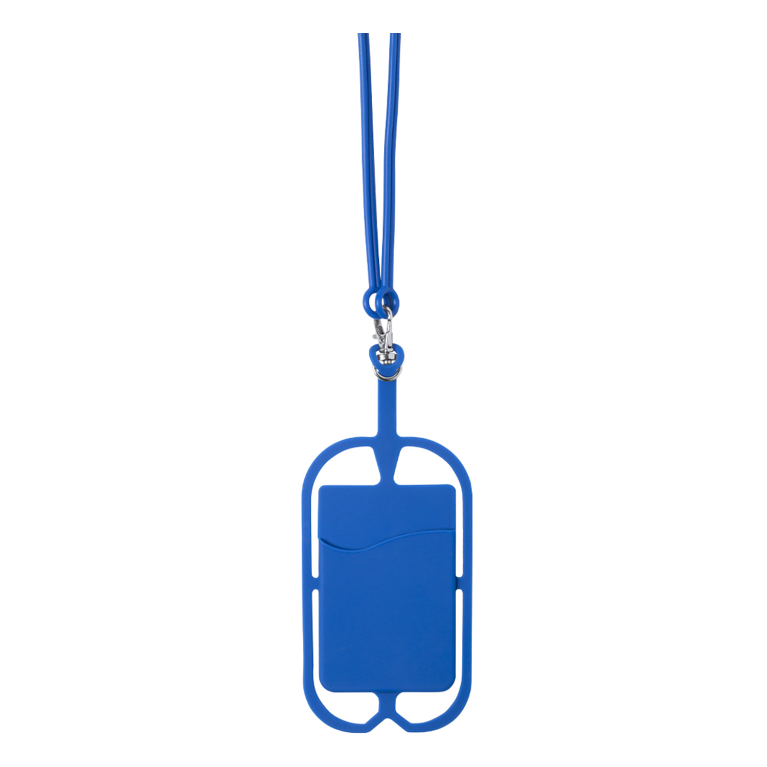 Lanyard in silicone Veltux per smartphone, con porta biglietti e moschettone.