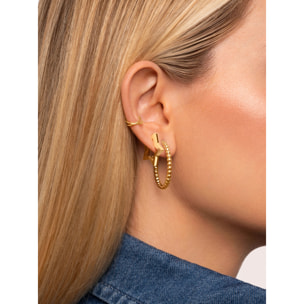 Orecchino Superstar in Acciaio Placcato Oro