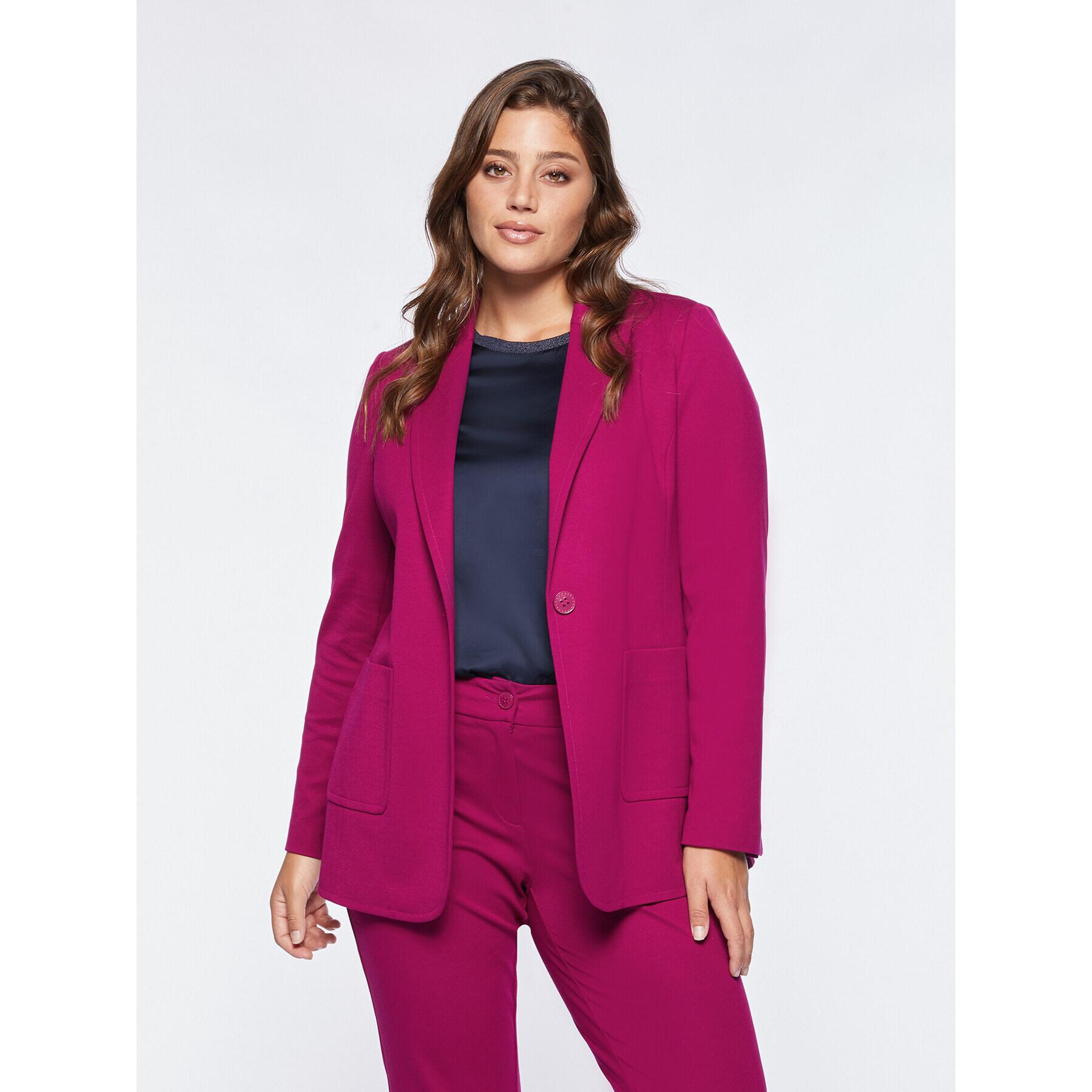 Fiorella Rubino - Blazer de punto milano - Fuchsia