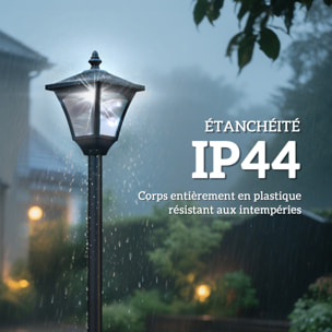 Outsunny Luminaire extérieur solaire lampadaire lanterne classique LED 10 Lm dim. 15L x 15l x 120H cm noir