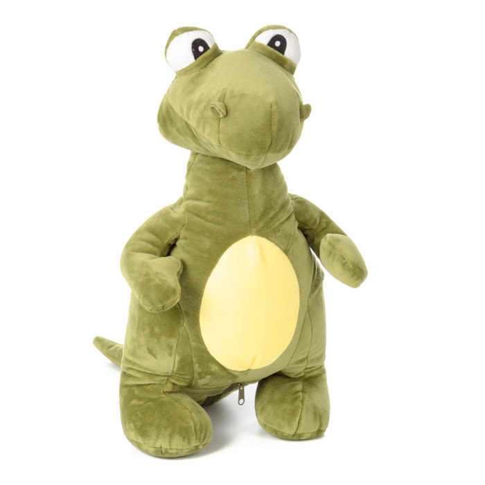 Dinosauro di peluche convertibile in cuscino da viaggio cuscino cervicale, 2 in 1.