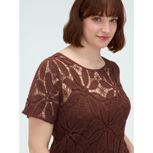 Fiorella Rubino - Vestito corto crochet - Marrone