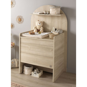 Pack chambre bébé évolutif – lit bébé 120x60 transformable en 90x190 + commode à langer évolutive en bureau