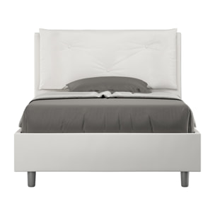 Letto una piazza e mezza contenitore imbottito 120x200 similpelle bianco Appia Large