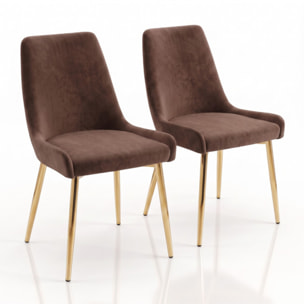 Sedia Imbottita in Effetto Velluto con Gambe Oro, Design Moderno ed Elegante per Sala da Pranzo, Cucina, Soggiorno, Studio e Ufficio