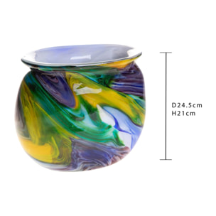 Vaso Astratto Ovale 24 5Xh 21 - Pezzi 1 - Colore: Multicolore - 24,5xH21x15 cm - Bianchi Dino