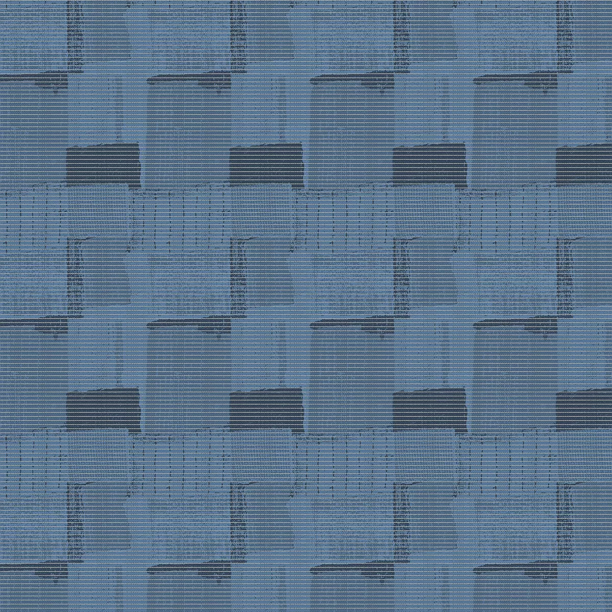 Nappe pur coton lavé motif jacquard bleu Denim indigo