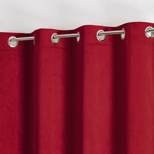 Rideau en velours feutré uni - Rouge