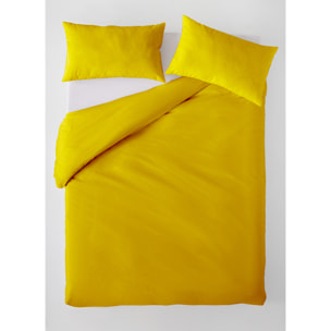 Taie d'oreiller satén Jaune 100% coton 118 cm/2