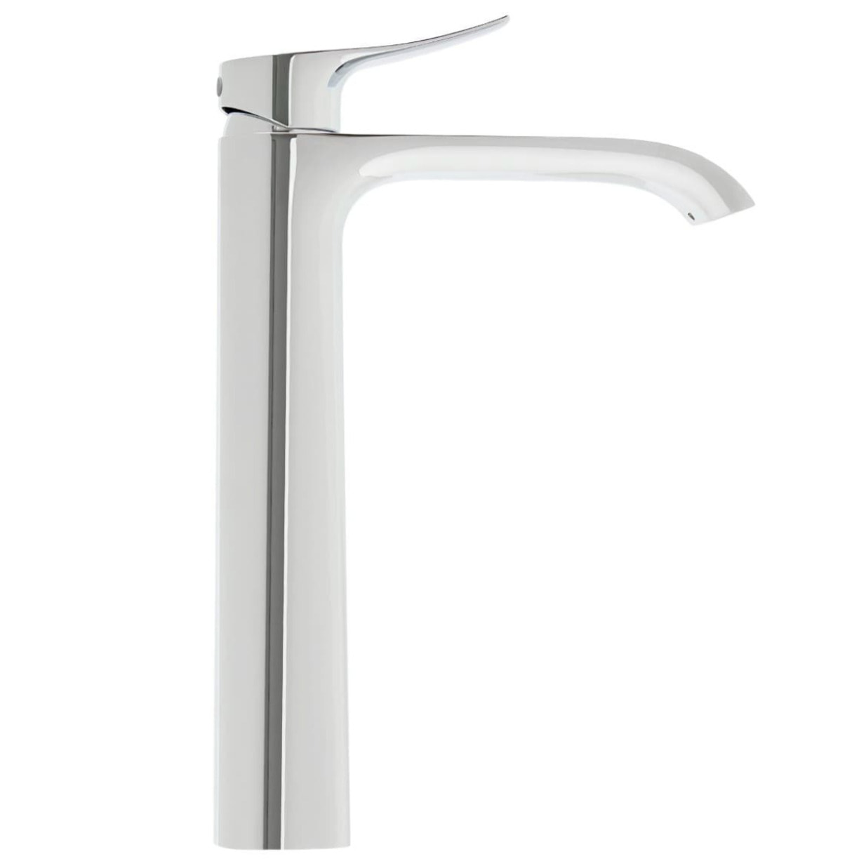 set mitigeur lavabo haut + mitigeur cuisine avec douchette extractible et bras pivotant, chrome (SATINFBSD285)