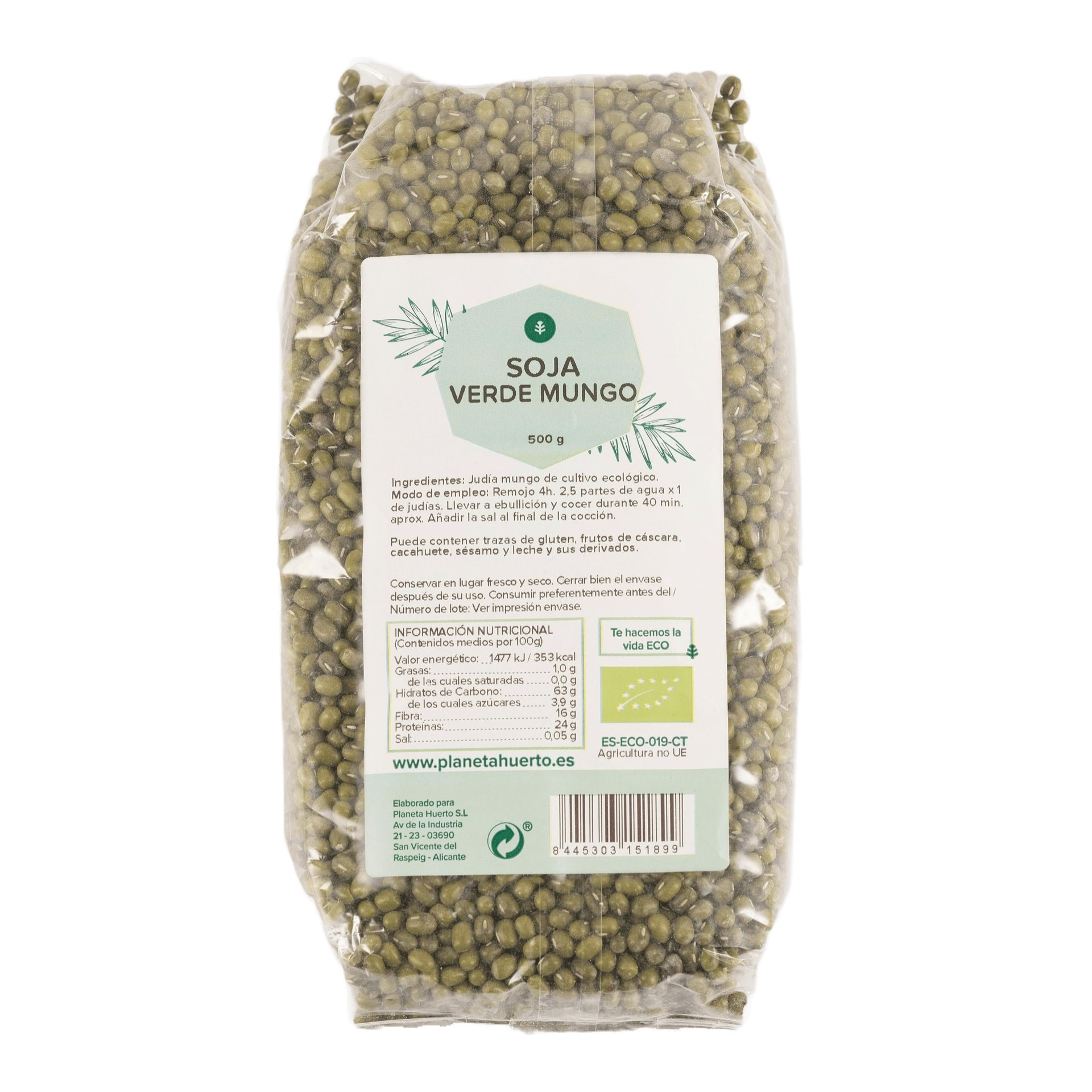 Soja verde mungo ECO Planeta Huerto 500 g