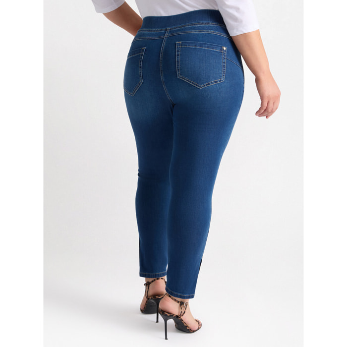 Fiorella Rubino - Jeggings con spacco e ricamo - Blu