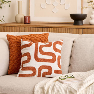Coussin Safina terracotta 40x40cm