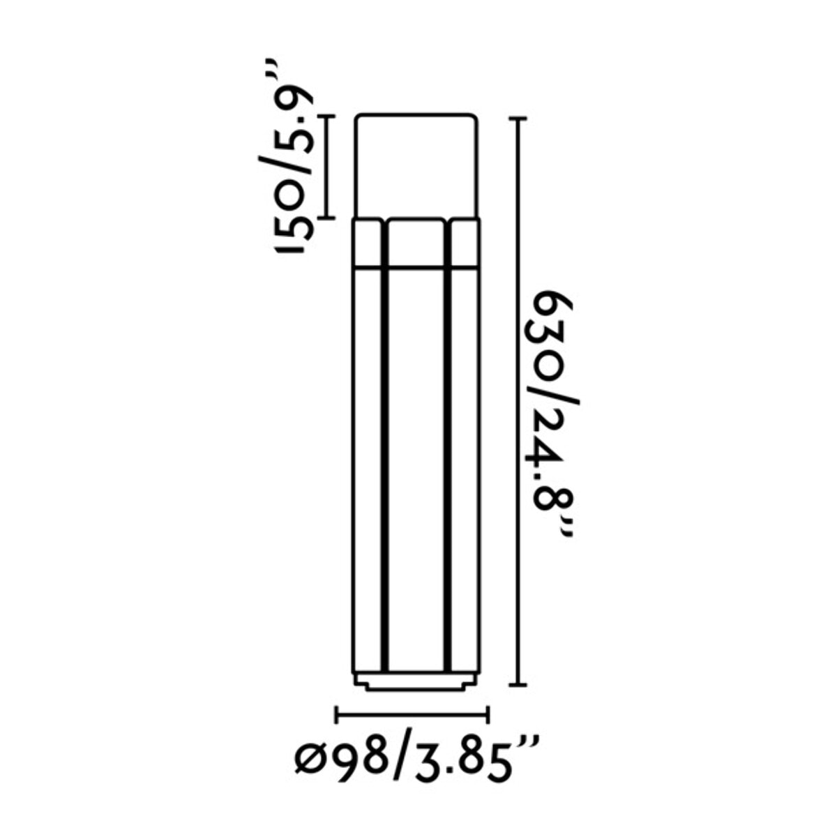 TRAM Lampe balise gris foncé h 63cm