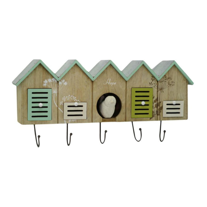 Appendino in legno da 5 posti con 4 cassetti, casette cm49,5x23x9,5