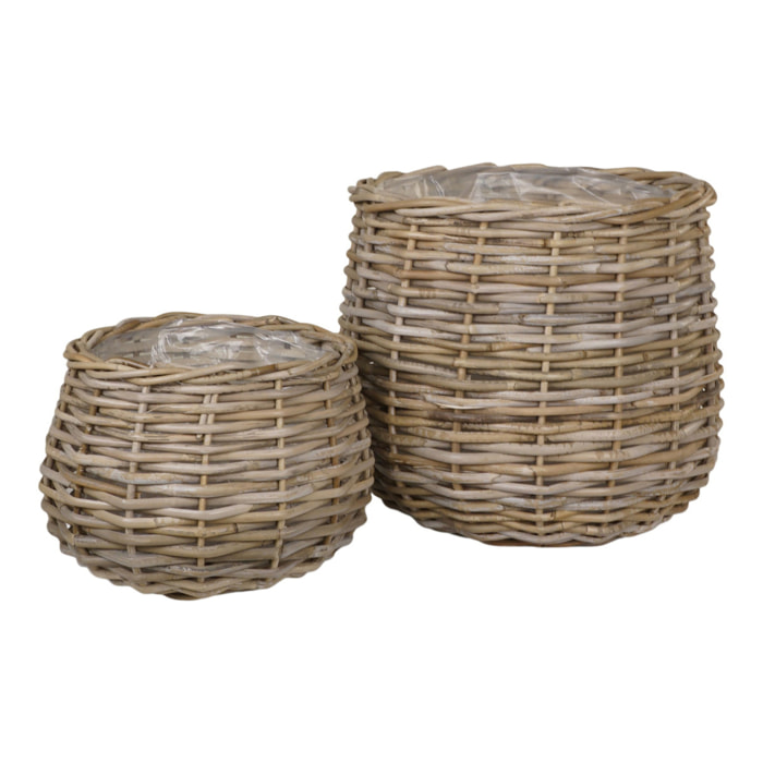 Set 2 cestini Pulo in rattan kubu naturale