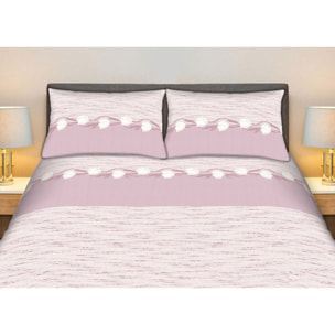 Completo Lenzuola 100% Cotone Effetto Seta Tulip Lilla CN