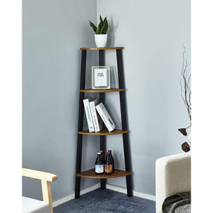 Libreria Angolare Industriale Oxford in Metallo e Legno