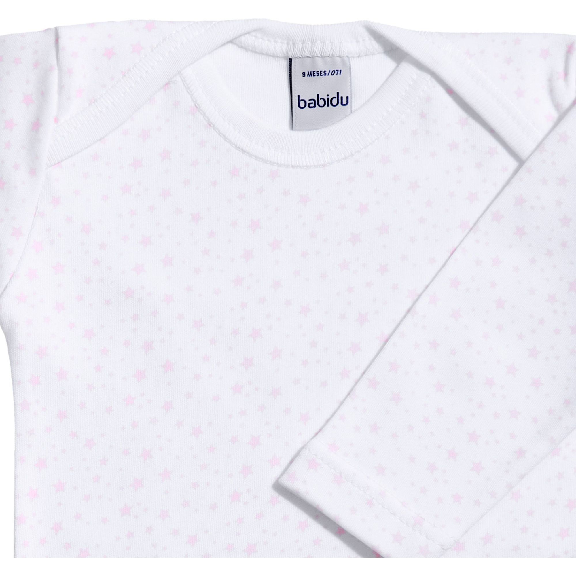 Body bebé manga larga cuello estrellitas