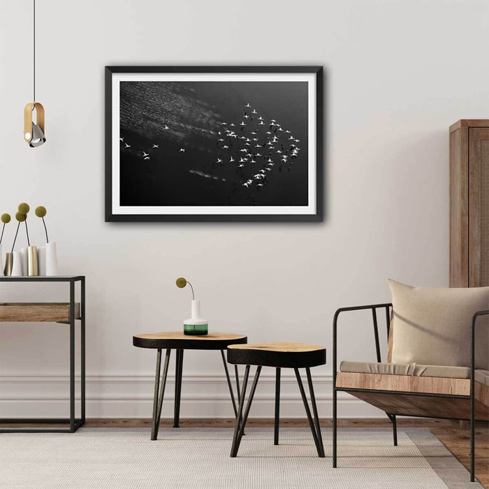 Affiche Take off Affiche + cadre en bois - Noir