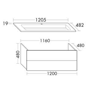 Meuble simple vasque BURGBAD Cosmo 120 cm chêne