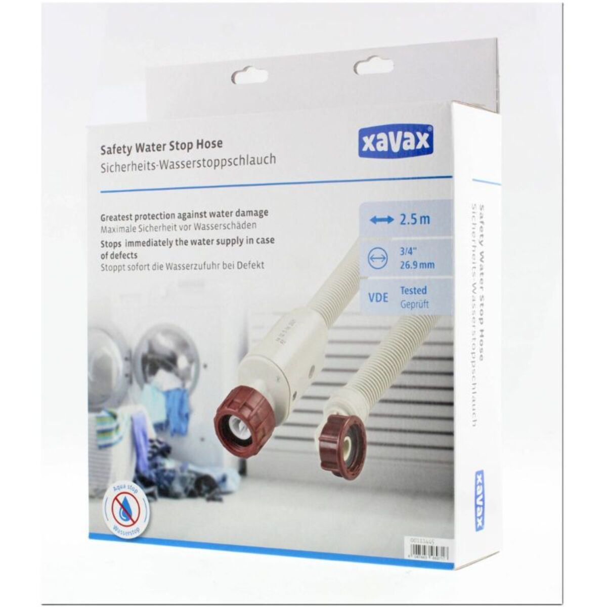 Tuyau XAVAX Anti fuite Lave linge/vaisselle 2.5M