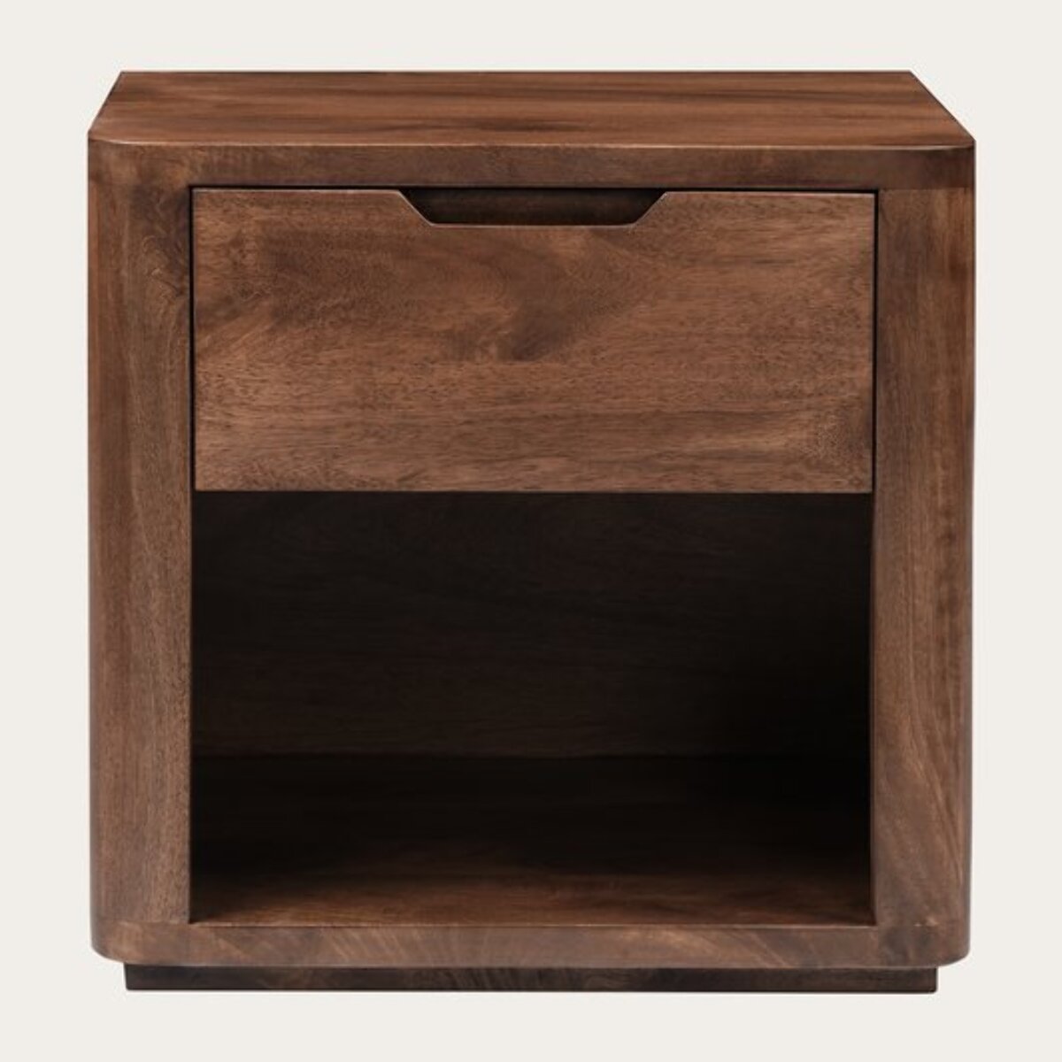 Table de chevet Syra -bois massif de mangue-couleur noyer 50 x 50 x 40 cm