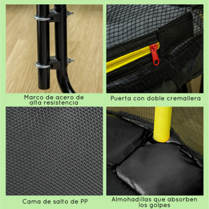 Cama Elástica Infantil Ø110 cm Trampolín para Niños con Red de Seguridad y 3 Patas de Acero en Forma de U Carga 50 kg para Interior Negro