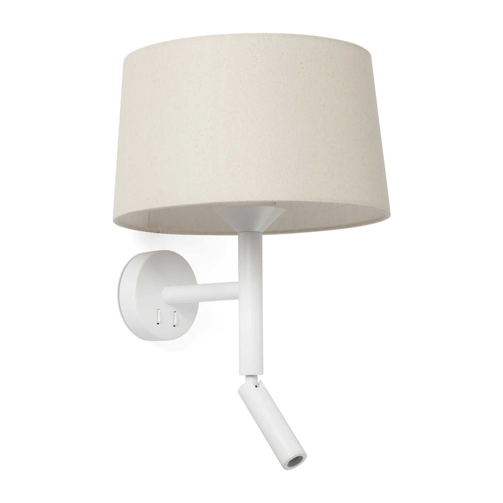 WINDSOR Aplique con lector blanca/lino