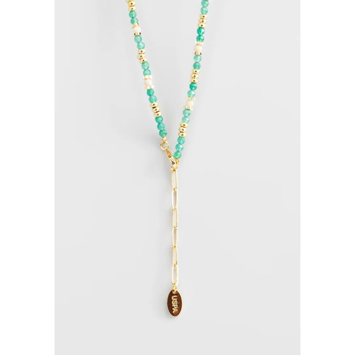 Collana U.S. Polo Assn. In metallo placcato oro con pietre naturali
