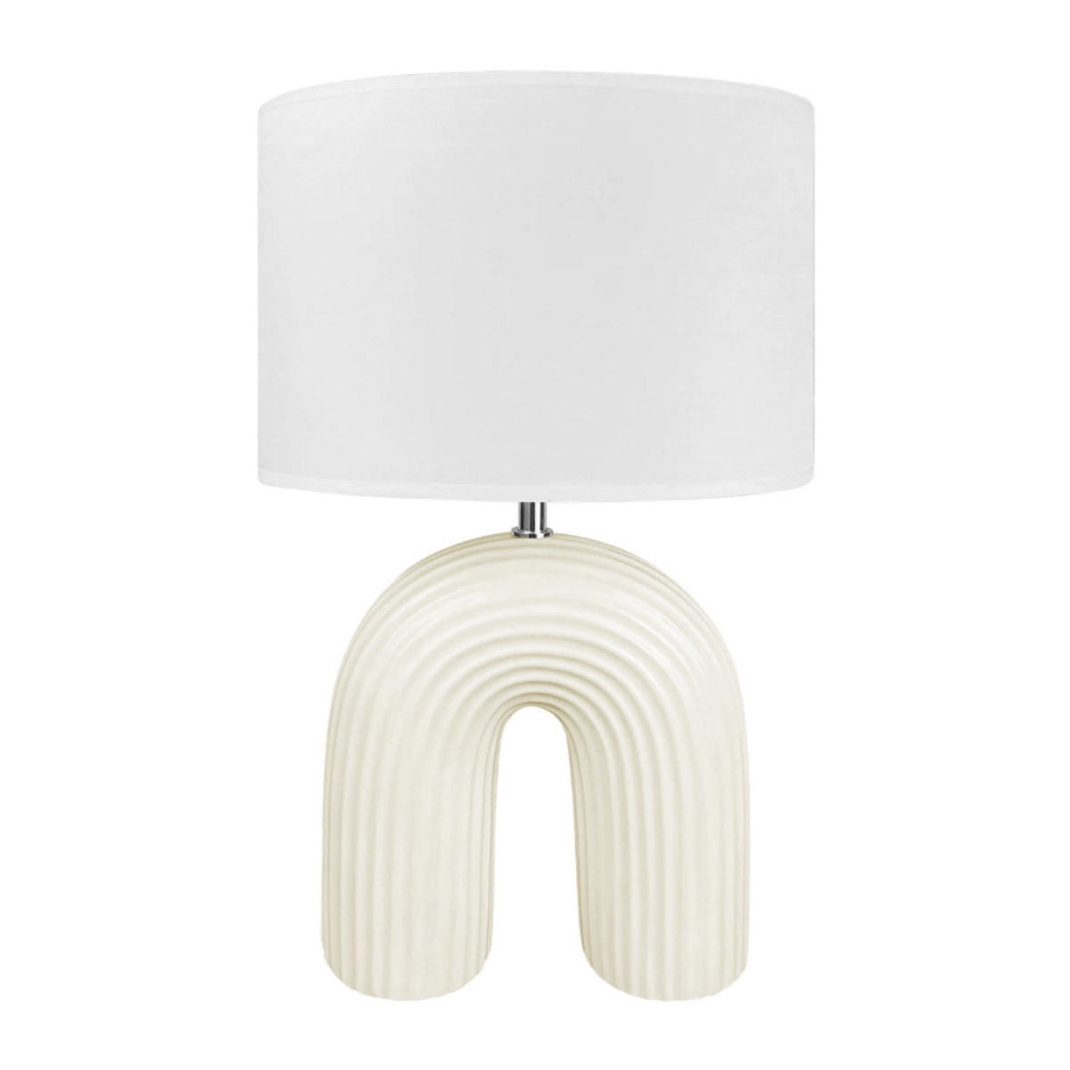 Lampada Da Tavolo Comodino Ricaricabile Accensione On/Off Modello Mykonos Bianco