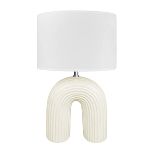 Lampada Da Tavolo Comodino Ricaricabile Accensione On/Off Modello Mykonos Bianco