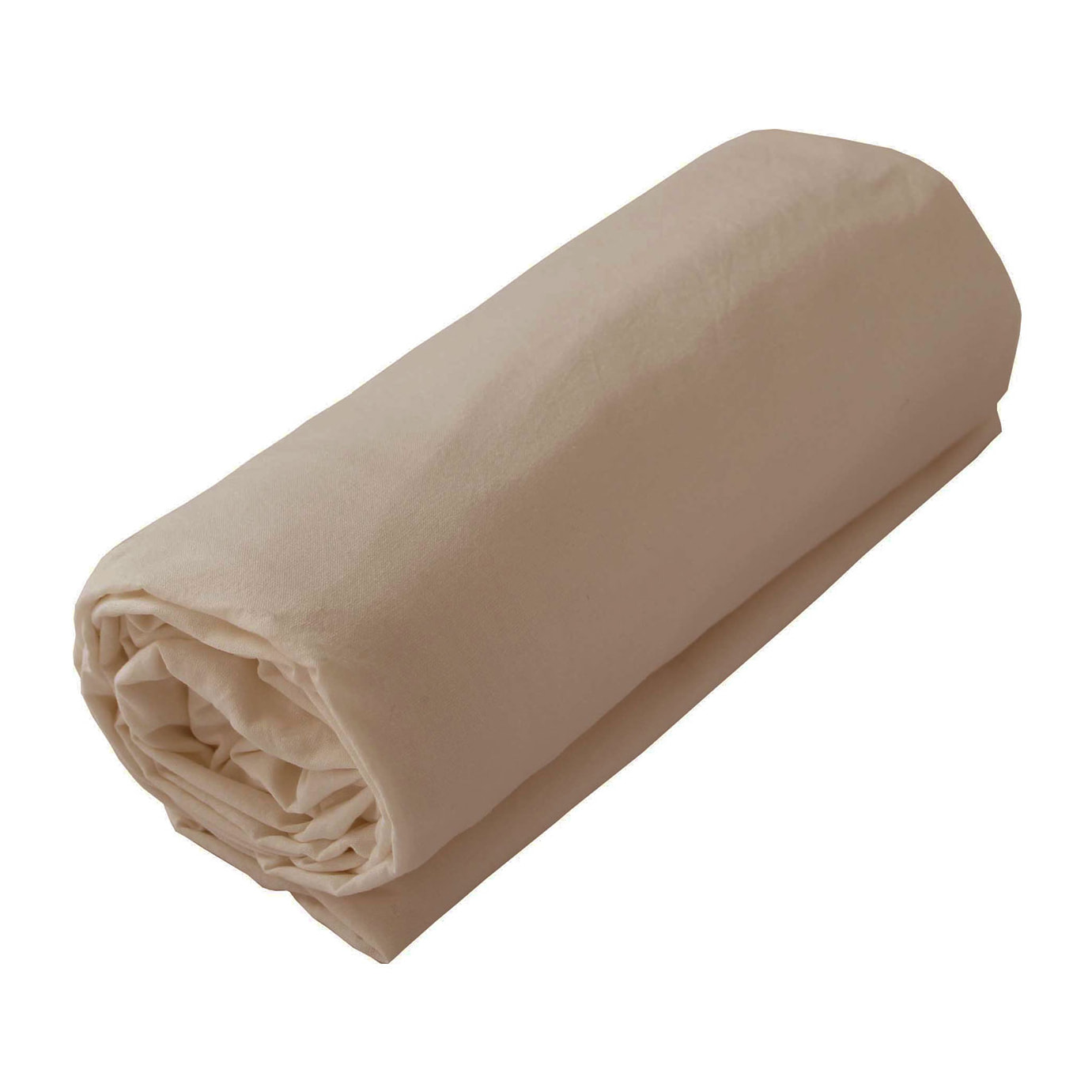 Drap housse jersey uni en 100% coton - Beige foncé
