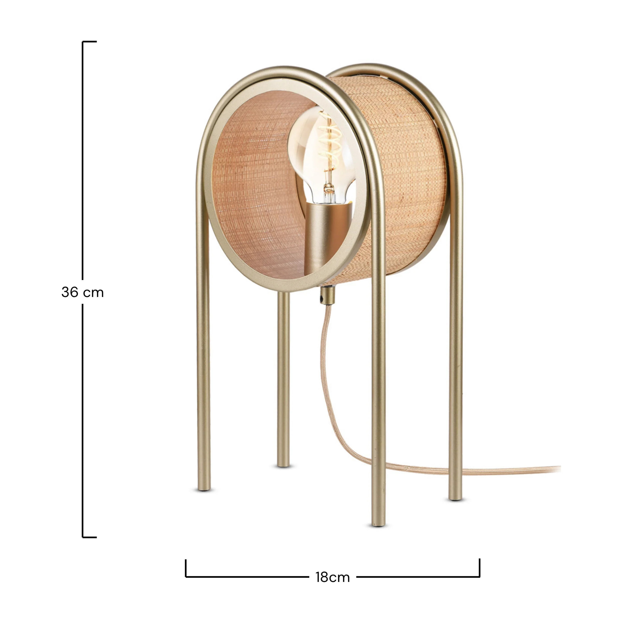 Lampe à poser en fibre naturelle - Bob
