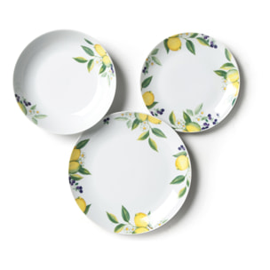 Service de table 18 pièces Excelsa – Lemon, Porcelaine Blanc