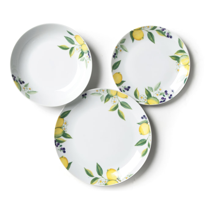 Service de table 18 pièces Excelsa – Lemon, Porcelaine Blanc