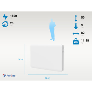 Radiateur à inertie avec plaque céramique interne avec contrôle WIFI 1500   W