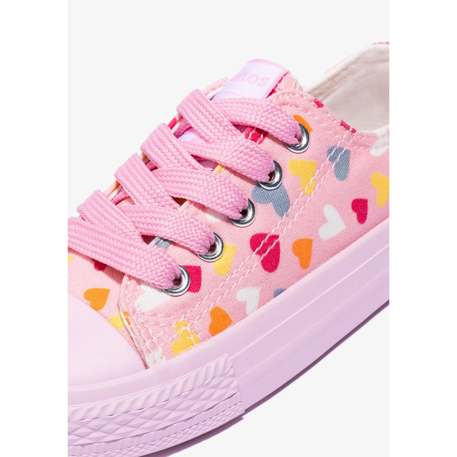 Girl's Pink Cord Heart Sneakers Canvas