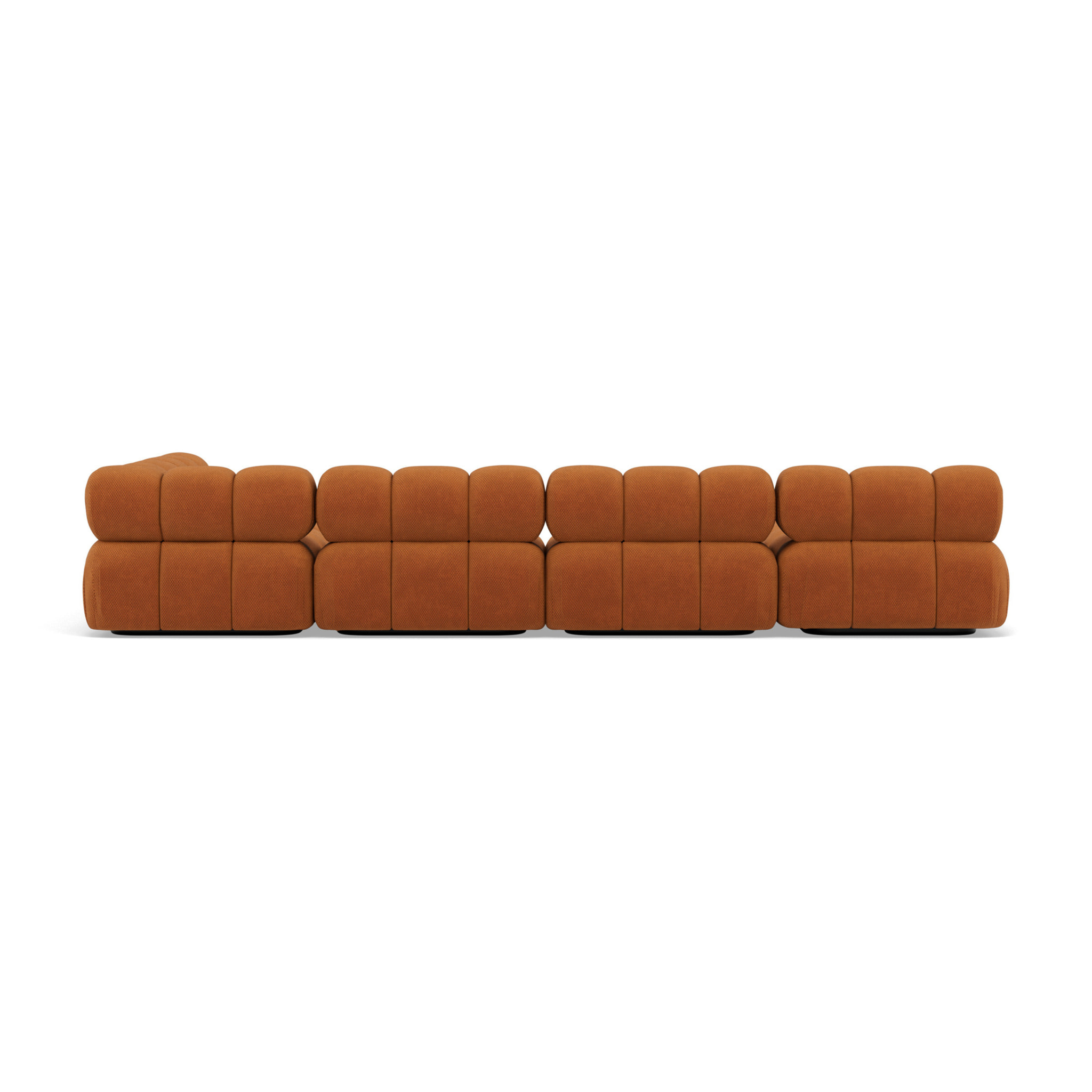 Ruby - canapé panoramique modulable d'angle droit 7 places en velours texturé - Terracotta