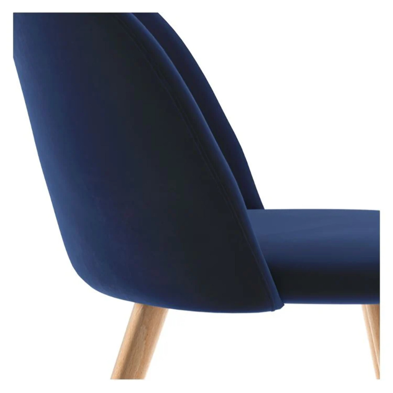 Lot de 2 chaises en velours bleu foncé et pieds en métal - Cozy