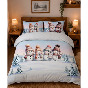 Parure Copripiumino Pupazzi di Neve 100% cotone