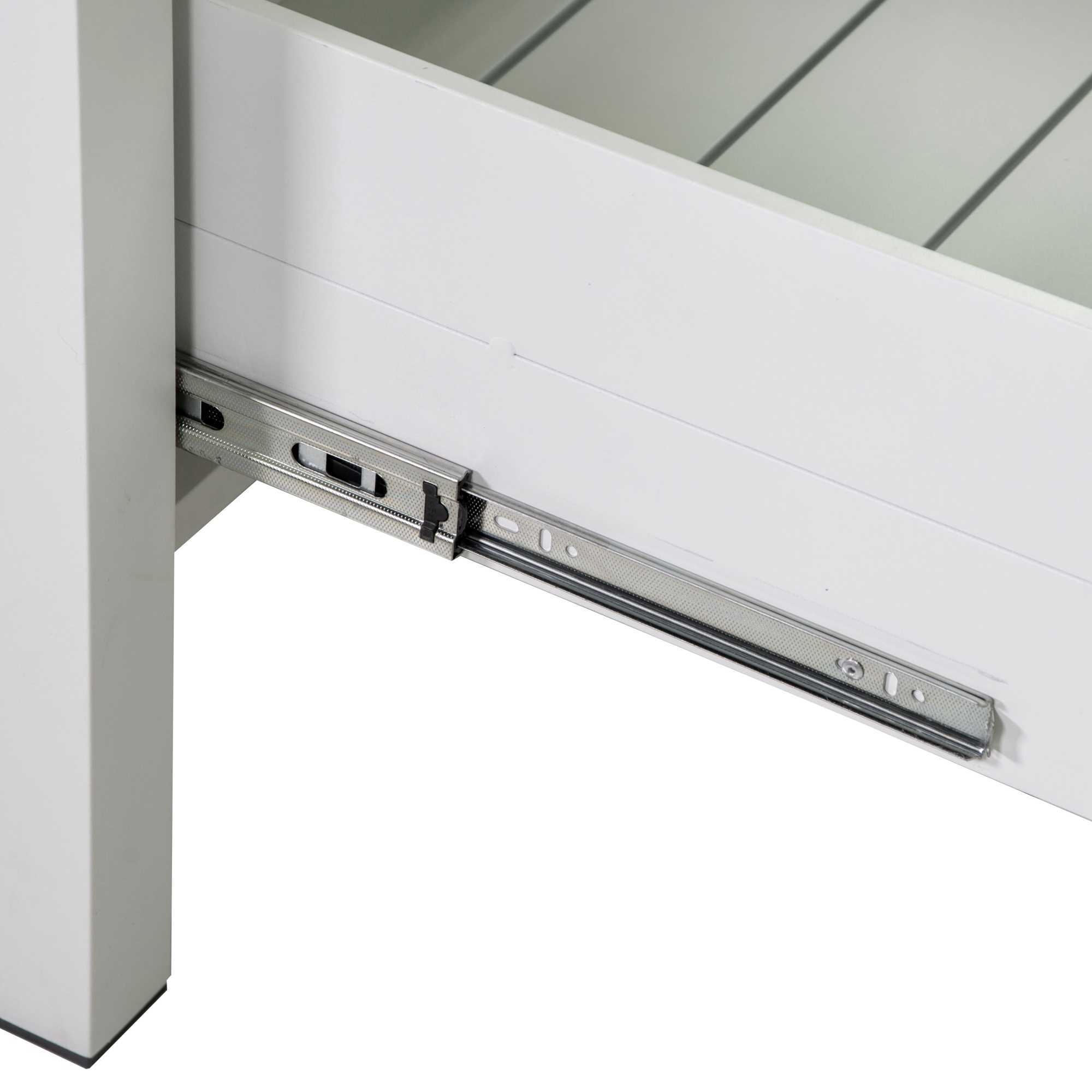 Mobiletto Vacchetti in alluminio 2 cassetti bianco cm70x54,5h90