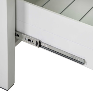 Mobiletto Vacchetti in alluminio 2 cassetti bianco cm70x54,5h90