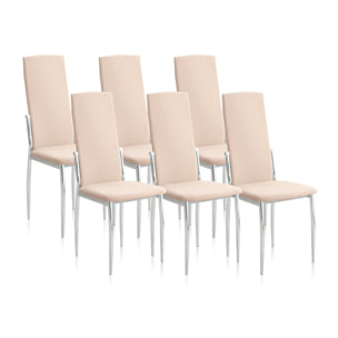 Pack 6 sillas de comedor Sakura Beige Sakura