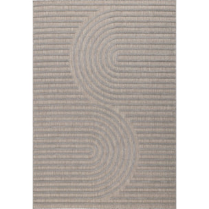 SANTORINI - Tapis d'intérieur/extérieur à motifs en relief géométrique - Gris