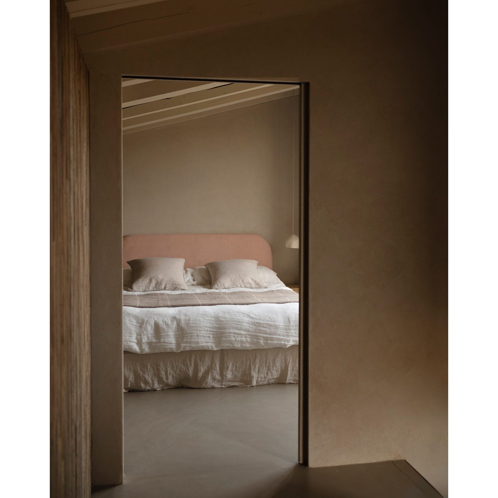Housse pour tête de lit en velours côtelé corail en différentes tailles