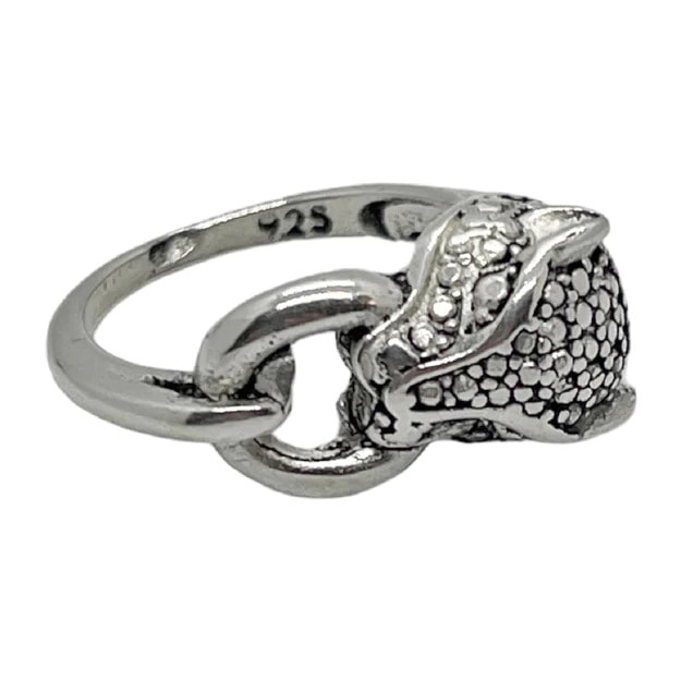 Anillo leopardo Chop plata