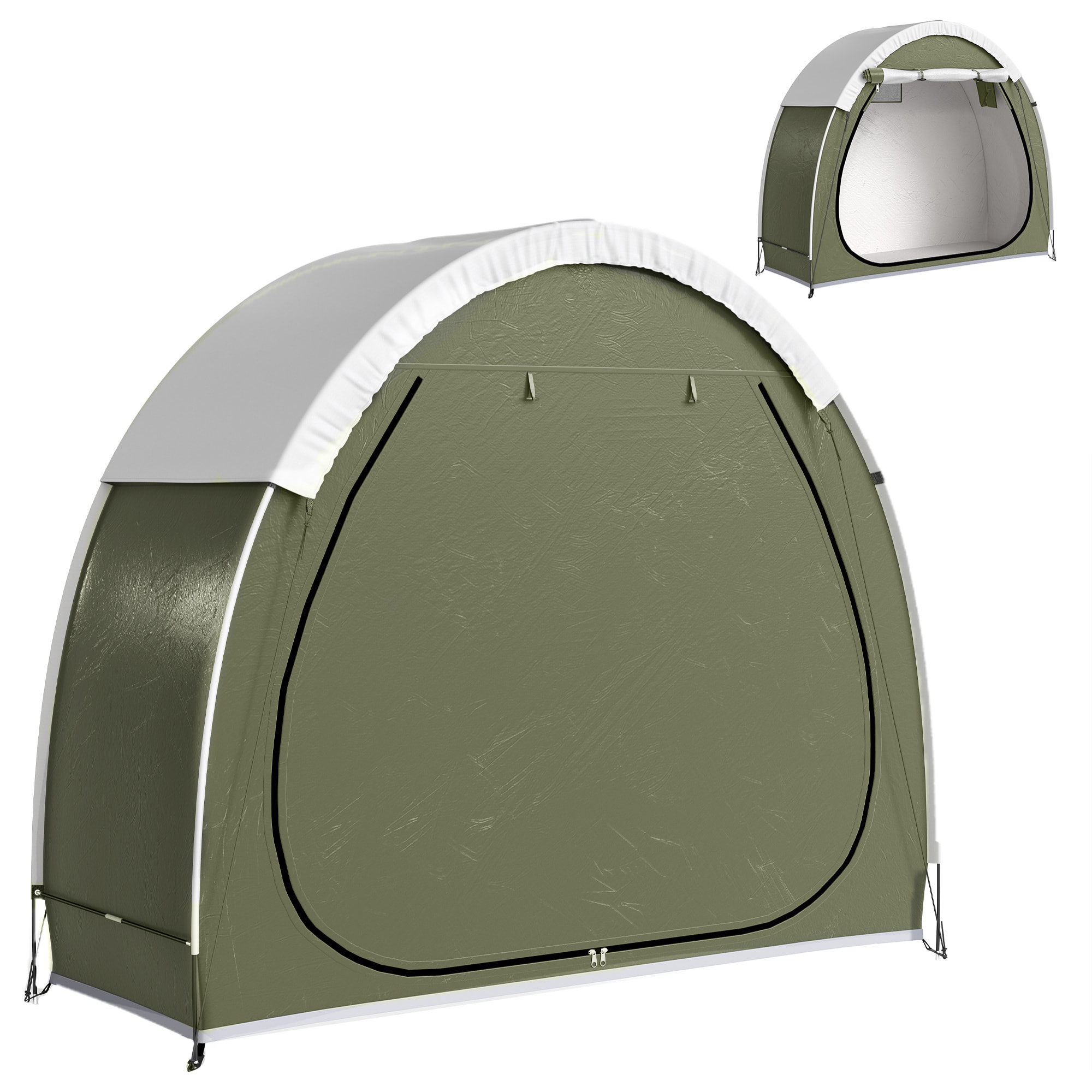 Tente à vélo - abri vélo - 2 vélos max. - 200 x 80 x 170 cm - vert