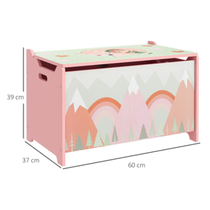 Cajas de Almacenamiento Cajas de Juguetes para Niños de 3 a 8 Años con 2 Asas y Estampado de Zorro Carga 20 kg para Libros Ropas en Dormitorio Salón Comedor 60x37x39 cm Rosa